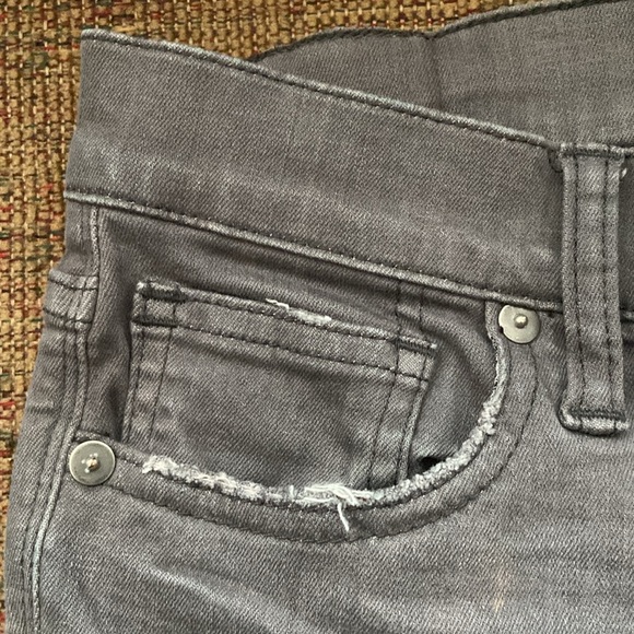 Women’s Madewell Denim Gray Jeans High Riser Skinny Creased Size 26 Stretch - Picture 5 of 14